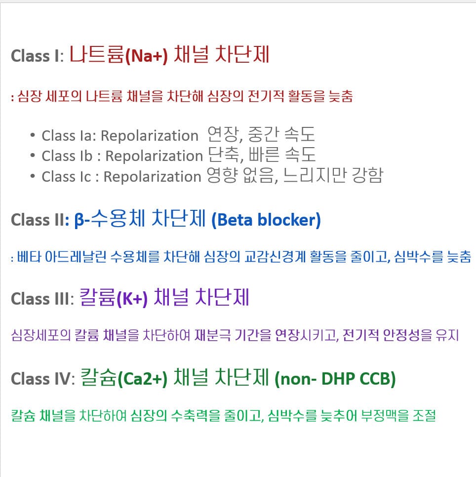 항부정맥제 분류