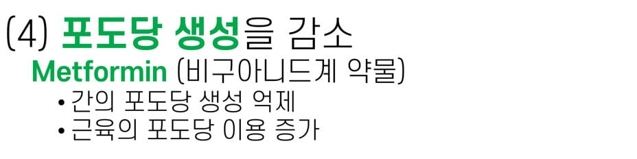 경구 혈당강하제- 포도당 생성 감소 