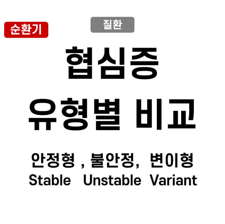 협심증 유형별 비교 (Types of Angina)