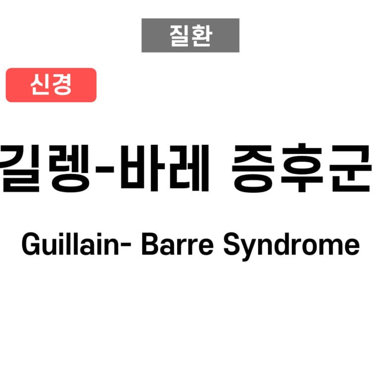 길랭-바레 증후군 (Guillain-Barré Syndrome)
