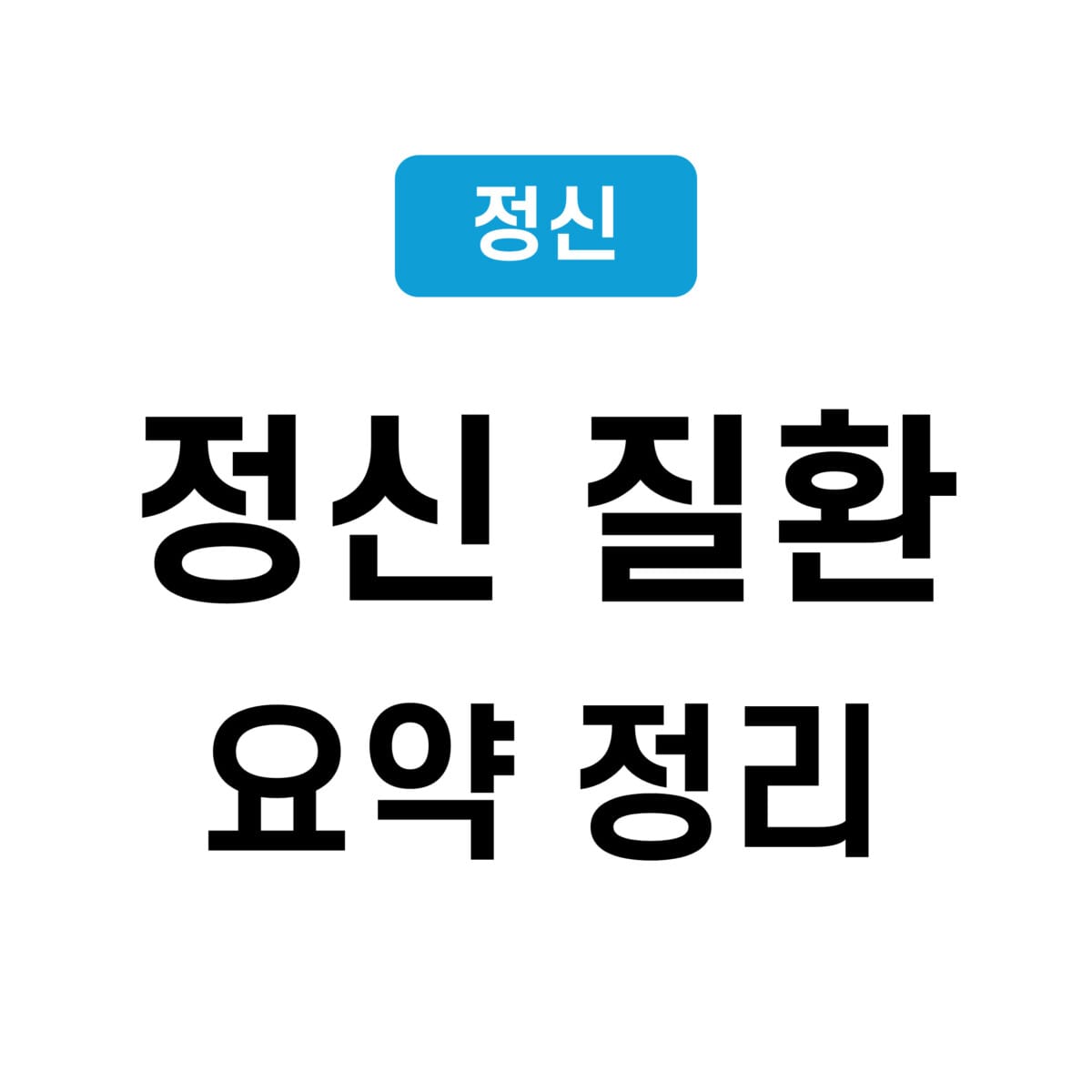 정신과 질환 요약